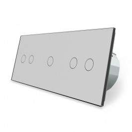 Livolo ZigBee 5 сенсоров (2-1-2) серый стекло (VL-C702Z/C701Z/C702Z-15)