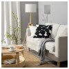 IKEA SANDSENAP, 605.278.86, Чохол для подушки, чорний, білий ручної роботи, 50х50 см - зображення 2
