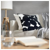 IKEA SANDSENAP, 605.278.86, Чохол для подушки, чорний, білий ручної роботи, 50х50 см - зображення 5
