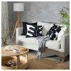 IKEA SANDSENAP, 605.278.86, Чохол для подушки, чорний, білий ручної роботи, 50х50 см - зображення 6