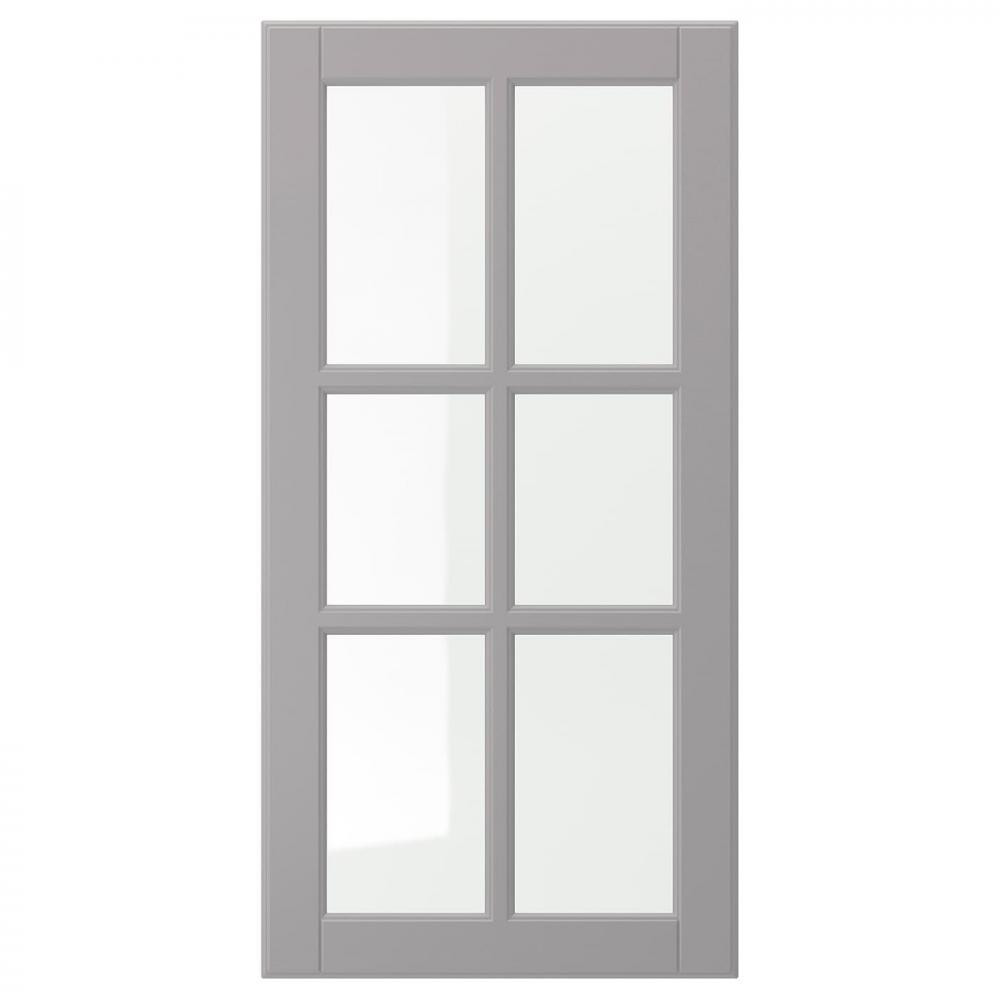 IKEA BODBYN БУДБІН, 304.850.48, Скляні дверцята, сірий, 40х80 см - зображення 1