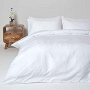 SoundSleep Комплект постельного белья Stripe  сатин-страйп белый Полуторный комплект (93838863)