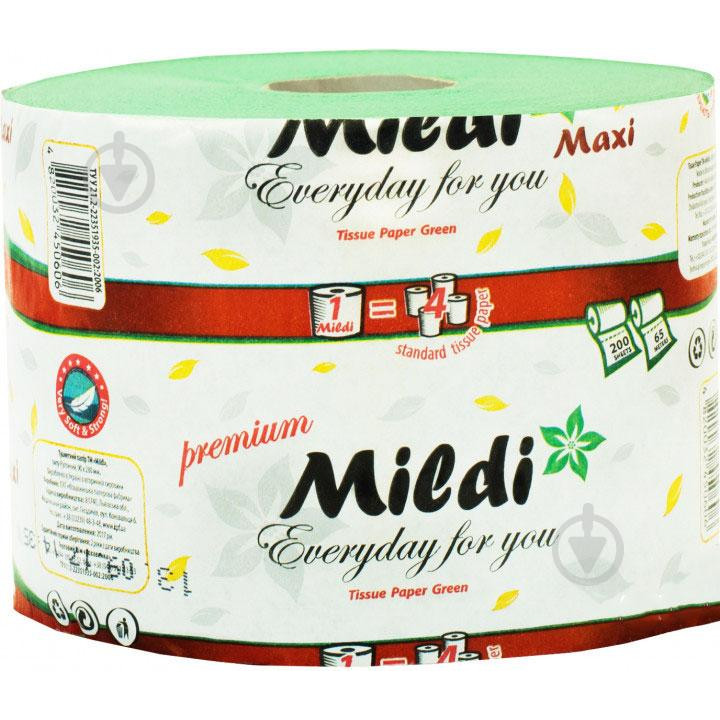 Mildi Туалетная бумага Mildi Premium Maxi однослойная 65 м 200 отрывов 9 рулонов Зеленая (4820032450606) - зображення 1