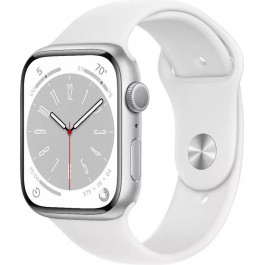 Apple Watch Series 8 GPS 45mm Silver Aluminum Case with White S. Band - M/L (MP6N3, MP6Q3)
