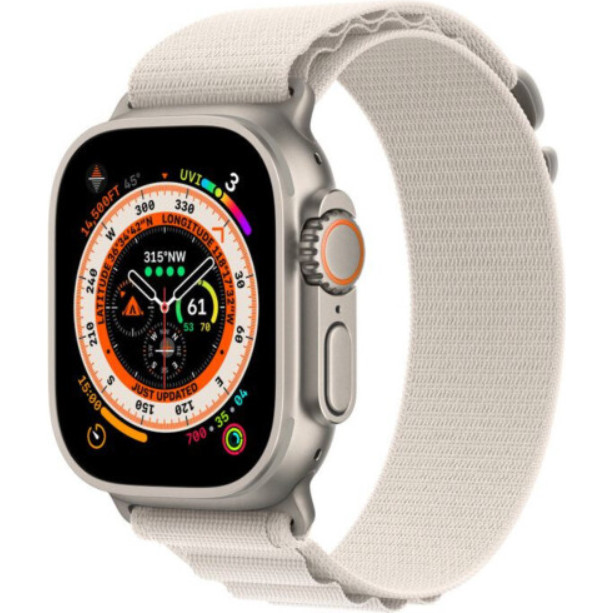 Apple Watch Ultra GPS + Cellular 49mm Titanium Case with Starlight Alpine Loop - Large (MQF13/MQFT3/MQFD3) - зображення 1