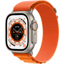 Apple Watch Ultra GPS + Cellular 49mm Titanium Case with Orange Alpine Loop - Medium (MQEU3/MQFL3)