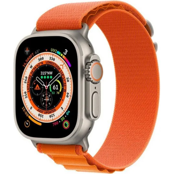 Apple Watch Ultra GPS + Cellular 49mm Titanium Case with Orange Alpine Loop - Small (MNHA3/MNHH3) - зображення 1