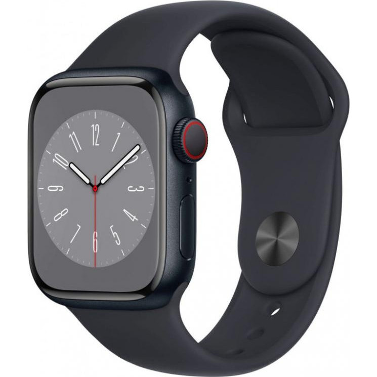 Apple Watch Series 8 GPS 41mm Midnight Aluminum Case w. Midnight Sport Band - Size S/M (MNU73/MNPC3) - зображення 1