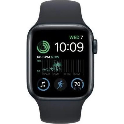 Apple Watch SE 2 GPS 44mm Midnight Aluminum Case w. Midnight S. Band - M/L  (MNTG3) - зображення 1