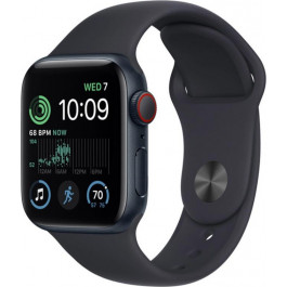Apple Watch SE 2 GPS + Cellular 44mm Midnight Aluminum Case with Midnight Sport Band (MNPY3)