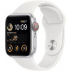 Apple Watch SE 2 GPS + Cellular 44mm Silver Aluminum Case with White Sport Band (MNQ23) - зображення 1