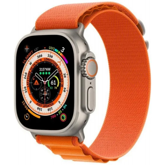 Apple Watch Ultra GPS + Cellular 49mm Titanium Case with Orange Alpine Loop - Large (MQEV3/MQFM3) - зображення 1