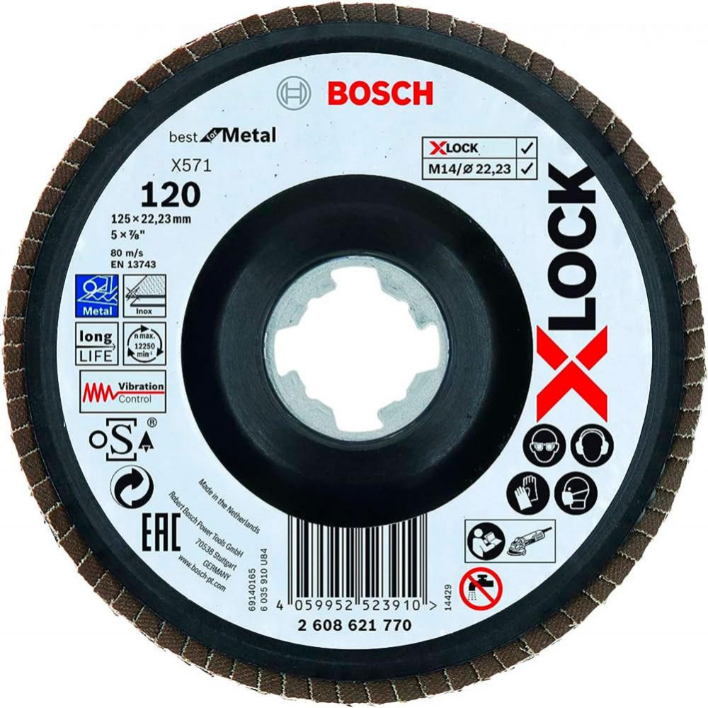 Bosch X571 X-Lock 125 мм G120 плоский (2608619212) - зображення 1