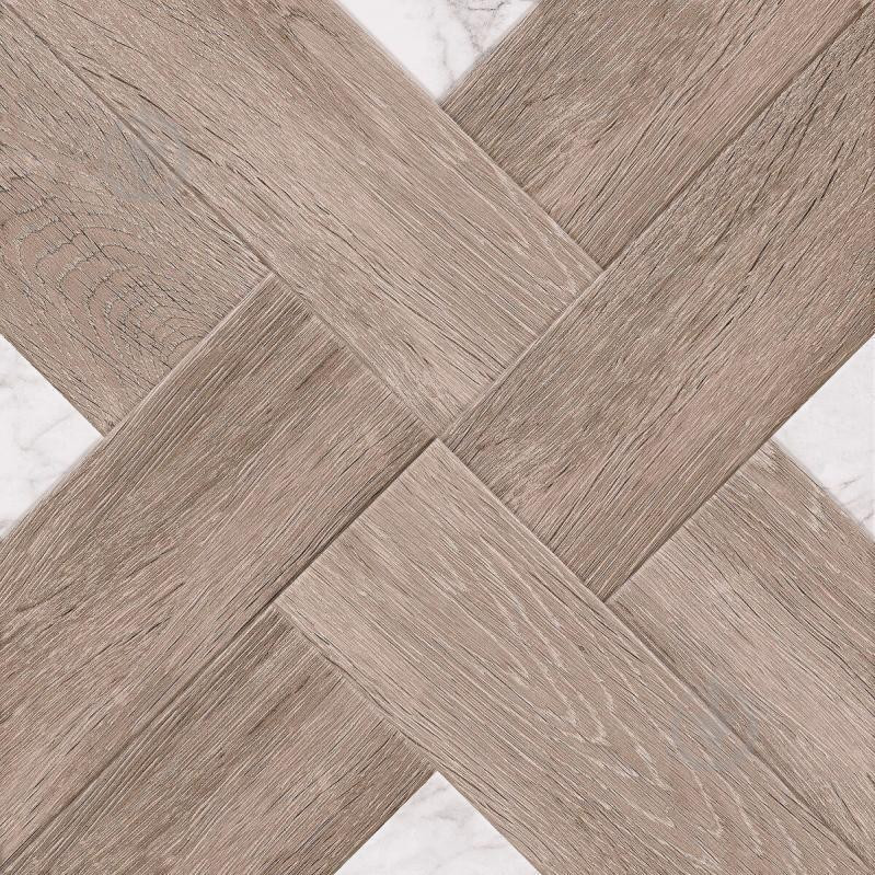 Golden Tile Плитка Marmo Wood Cross темно-бежевий 4VH870 40х40 - зображення 1