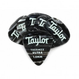 Taylor Guitars 351 Thermex Ultra Picks 1.0 mm, Black Onyx, 6 Pack