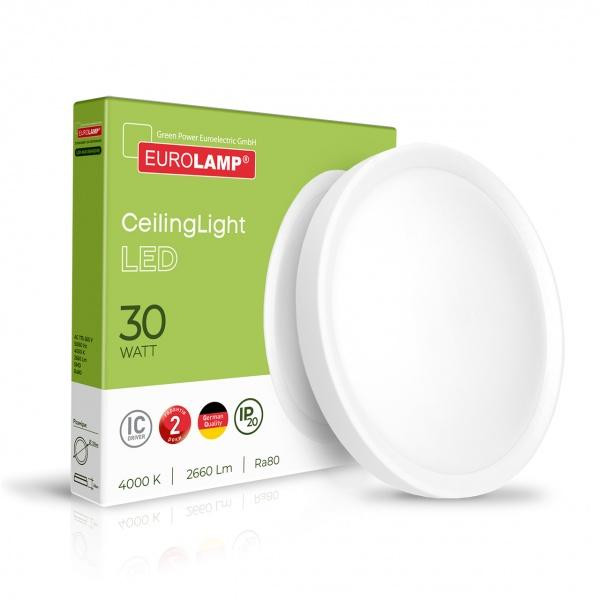 EUROLAMP Світильник настінно-стельовий  LED Easy click 30 см 30 Вт білий LED-NLR-30/40(GM) - зображення 1