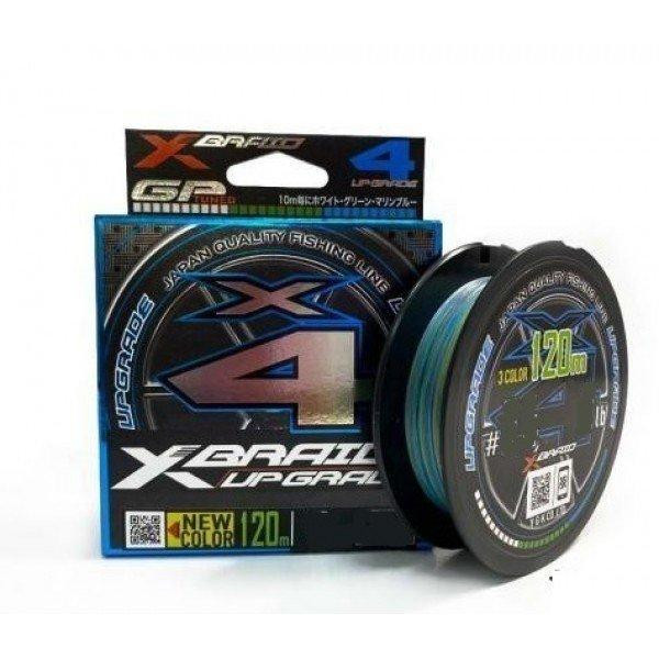 YGK X-Braid Upgrade X4 / 3color / #0.5 / 0.117mm 120m 4.54kg - зображення 1