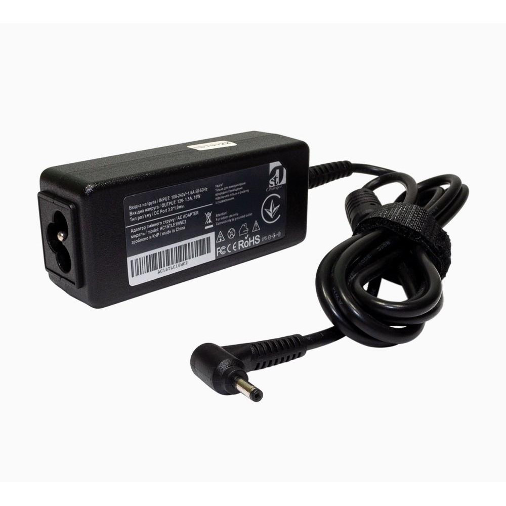 1StCharger Lenovo 12V 18W 1.5A 3.0х1.0мм (AC1STLE18WE2) - зображення 1