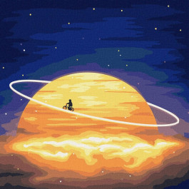 Ідейка Картина по номерам Вокруг сатурна с красками металик Идейка KHO9546 50х50 см