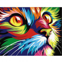 STRATEG Картина по номерам  "Поп-арт цветной кот" (40х50 см) (VA-0126)