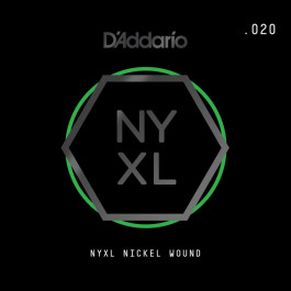 D'Addario Струна  NYXL020 Nickel Wound Single String .020
