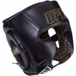 UFC Шлем боксерский в мексиканском стиле кожаный PRO Prem Lace Up / размер L-XL, черный (UHK-75056)
