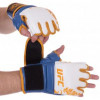 UFC Перчатки для смешанных единоборств MMA кожаные TrueThai / размер L-XL, синий-белый (UTT-75542) - зображення 1