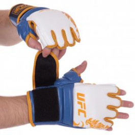 UFC Перчатки для смешанных единоборств MMA кожаные TrueThai / размер L-XL, синий-белый (UTT-75542)