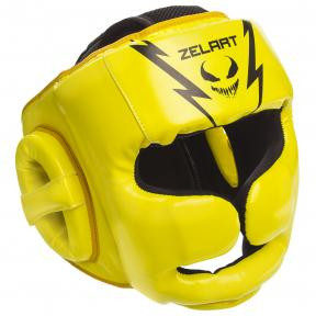 Zelart Шлем боксерский с полной защитой BO-1375, размер XL, лимонный/черный - зображення 1