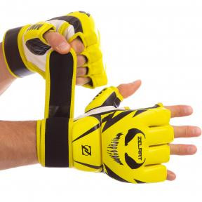 Zelart Перчатки для смешанных единоборств MMA BO-1374, размер XL, лимонный/черный - зображення 1