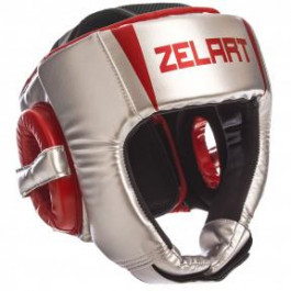 Zelart Шлем боксерский BO-1324, размер XL, серебряный/красный