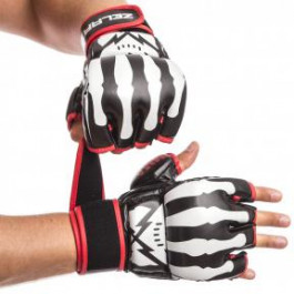 Zelart Перчатки для смешанных единоборств MMA BO-1395, размер L, белый/черный/красный