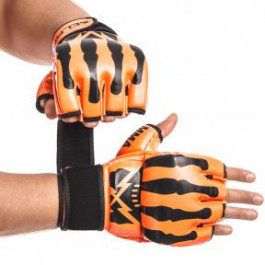 Zelart Перчатки для смешанных единоборств MMA BO-1395, размер L, оранжевый/черный