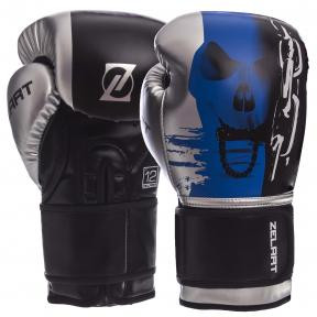 Zelart Перчатки боксерские BO-1315, 10oz, черный/синий - зображення 1