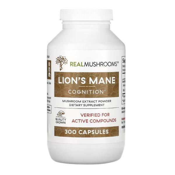 Real Mushrooms Їжовик гребінчастий , Lion's Mane, Mushroom Extract Powder, 300 Capsules - зображення 1