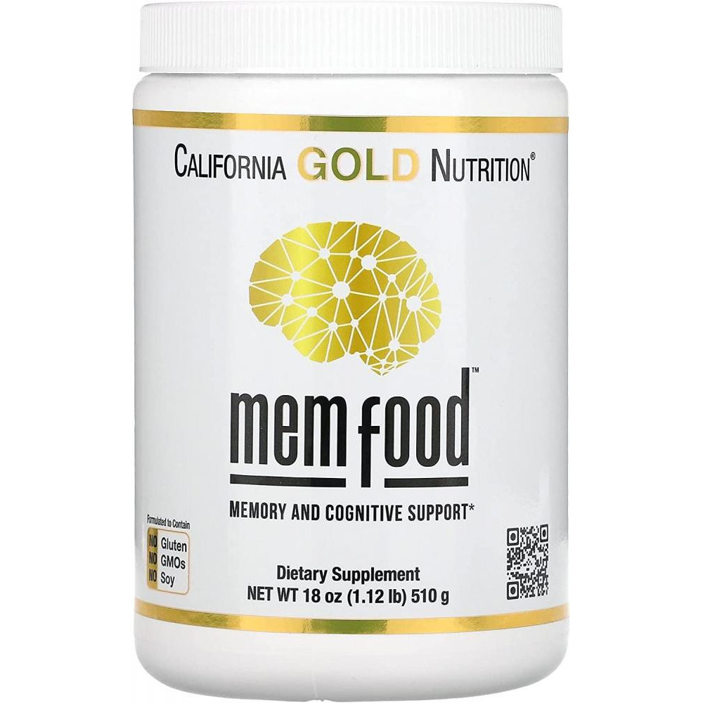 California Gold Nutrition Підтримка пам'яті та когнітивних функцій Їжовік гребінчастий , MEM Food, Memory & Cognitive Support  - зображення 1