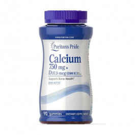   Puritan's Pride Calcium 750 mg + D 37,5 mcg (90 gummies)