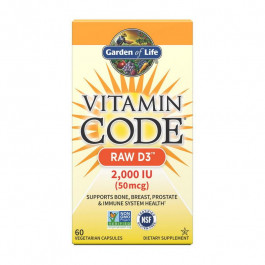 Garden of Life Vitamin Code Raw D3 2000 IU 50 mcg (60 veg caps)