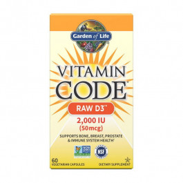   Garden of Life Vitamin Code Raw D3 2000 IU 50 mcg (60 veg caps)