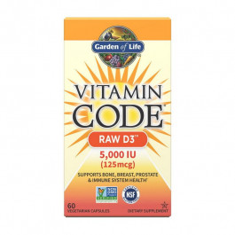 Garden of Life Vitamin Code Raw D3 5000 IU 125 mcg (60 veg caps)