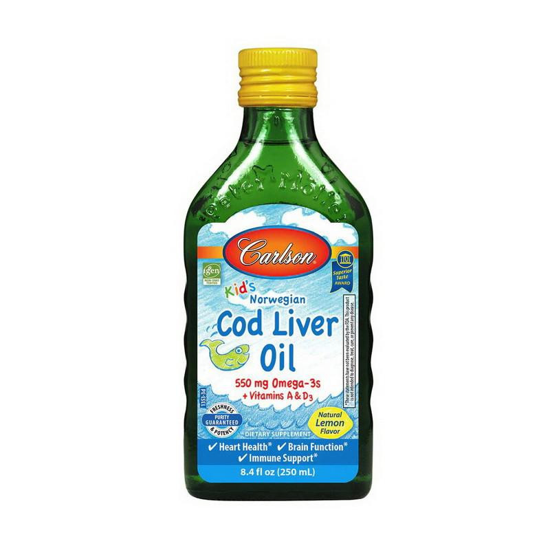 Carlson Labs kid's Cod Liver Oil Liquid mg 550 wild Norwegian (250 ml) - зображення 1