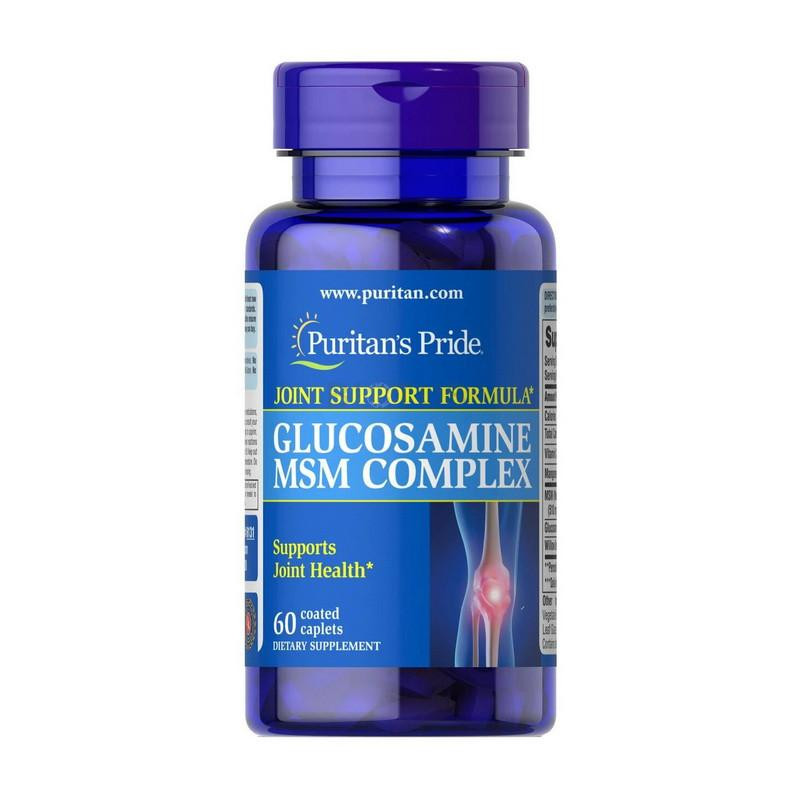 Puritan's Pride Комплекс глюкозаміну МСМ  Glucosamine MSM Complex (60 caps) - зображення 1