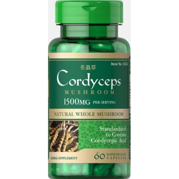 Puritan's Pride Кордицепс  Cordyceps 750 mg (60 caps) - зображення 1