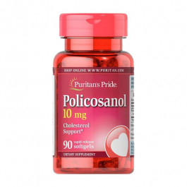 Puritan's Pride Поликозанол (з рисового воску)  Policosanol 10 mg (90 softgels)