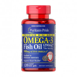   Puritan's Pride Омега-3 Риб'ячий жир Пуританс Прайд /  Omega-3 Fish Oil 1290 mg (120 mini gels)