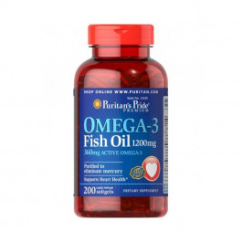   Puritan's Pride Omega-3 Fish Oil 1200 mg (200 softgels) жирні кислоти