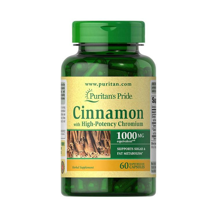 Puritan's Pride Cinnamon with High-Potency Chromium (60 caps) - зображення 1
