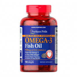   Puritan's Pride Omega-3 Fish Oil 950 mg one per day (90 softgels) жирні кислоти