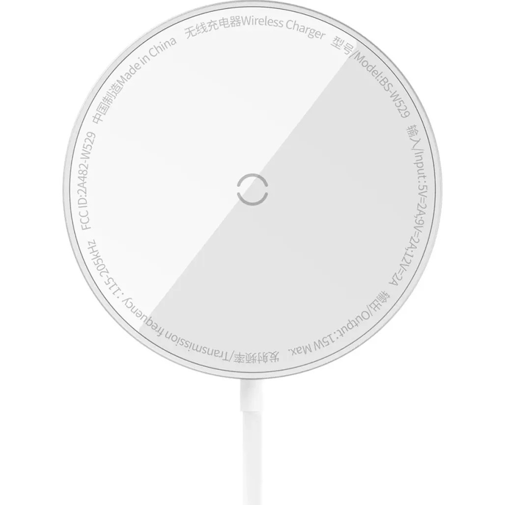 Baseus Simple Mini3 Magnetic Wireless Charger 15W Silver (CCJJ040012) - зображення 1