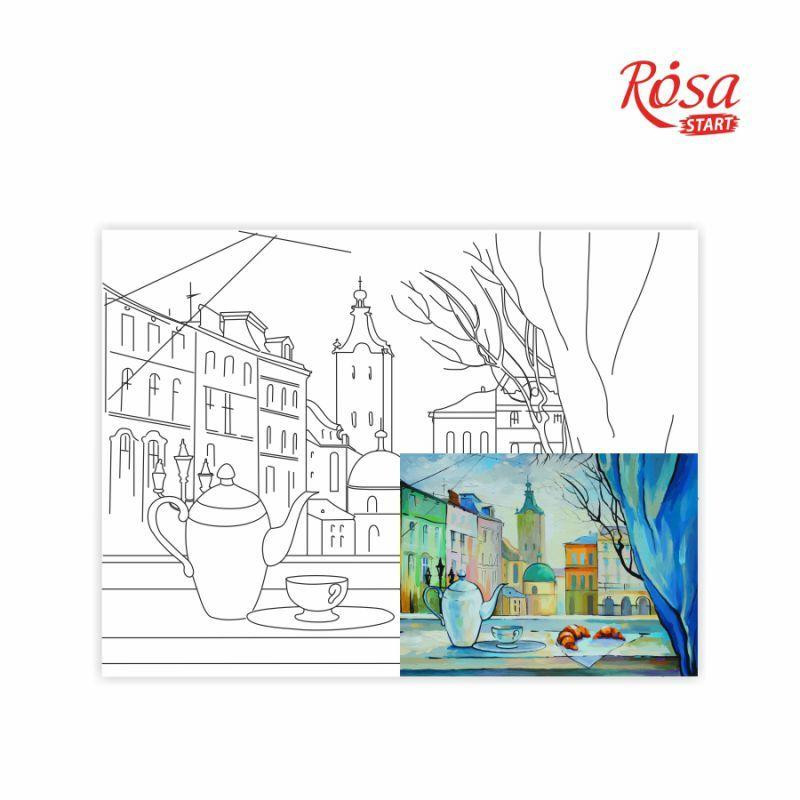 ROSA Полотно на картоне с контуром Город Львов 30х40 см акрилловое покрытие GPA284205 - зображення 1